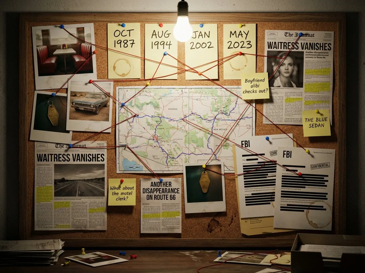 Noir Detective Evidence Board Visualization reference