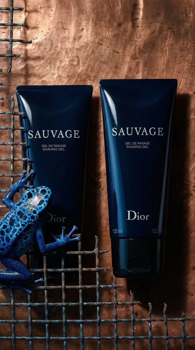 Luxury Product Photography of Dior Sauvage Shaving Gel reference