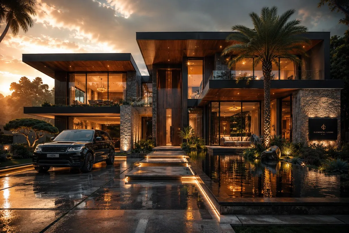 Cinematic Architectural House Exterior reference