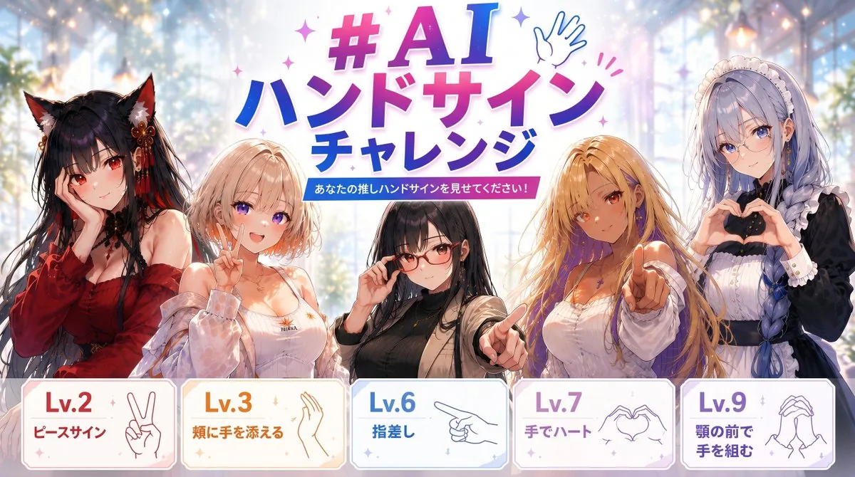 AI Hand Sign Challenge Anime Banner reference