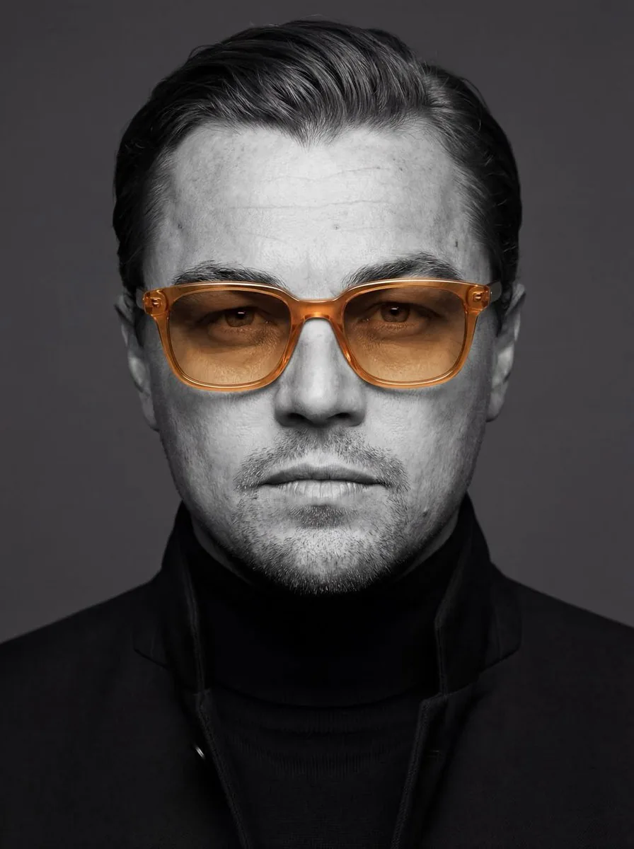 Monochrome Portrait with Color Accent reference