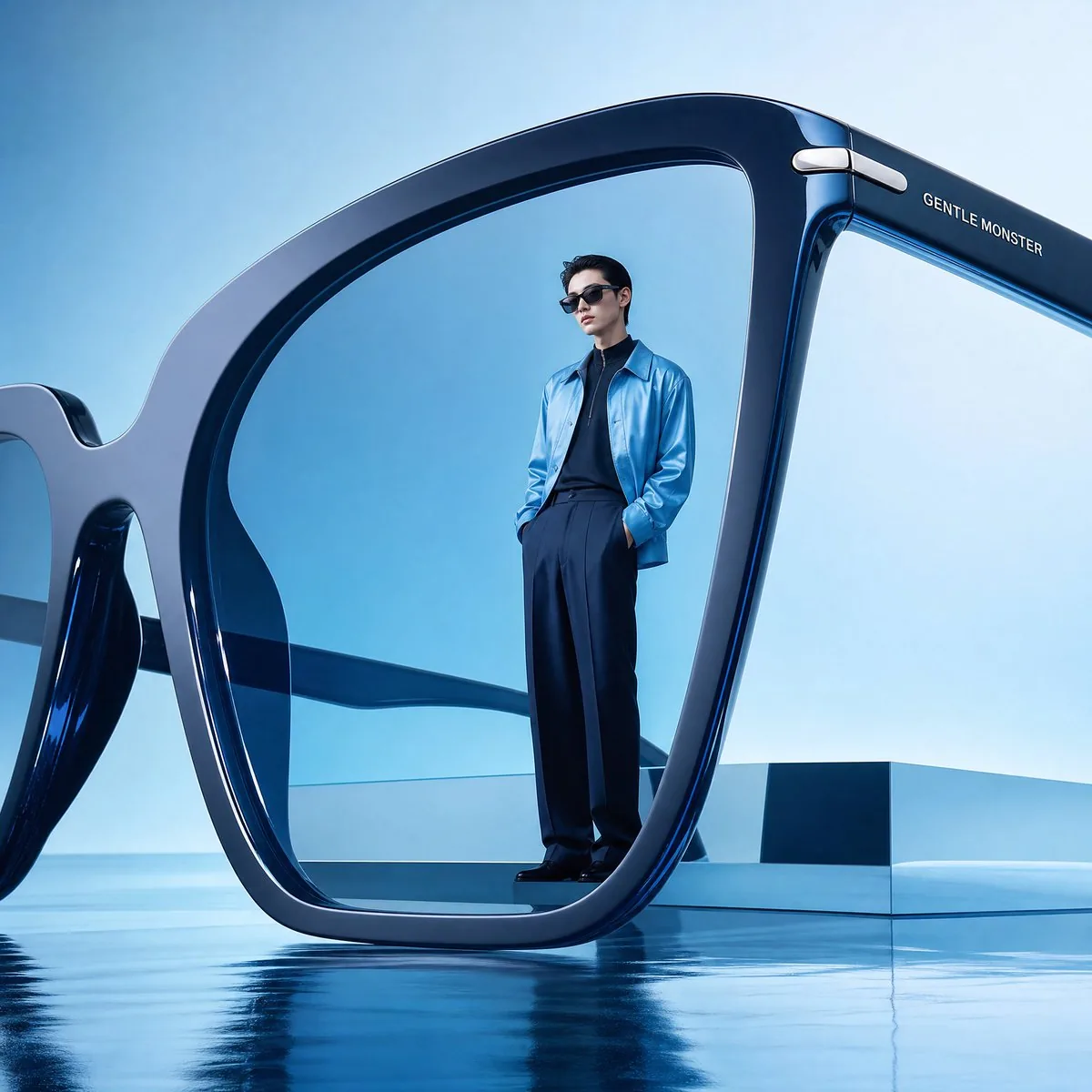 Futuristic Surreal Eyewear Advertisement reference