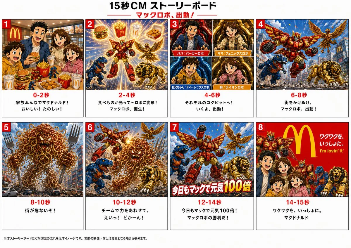 Japanese Mecha Fast Food Storyboard reference