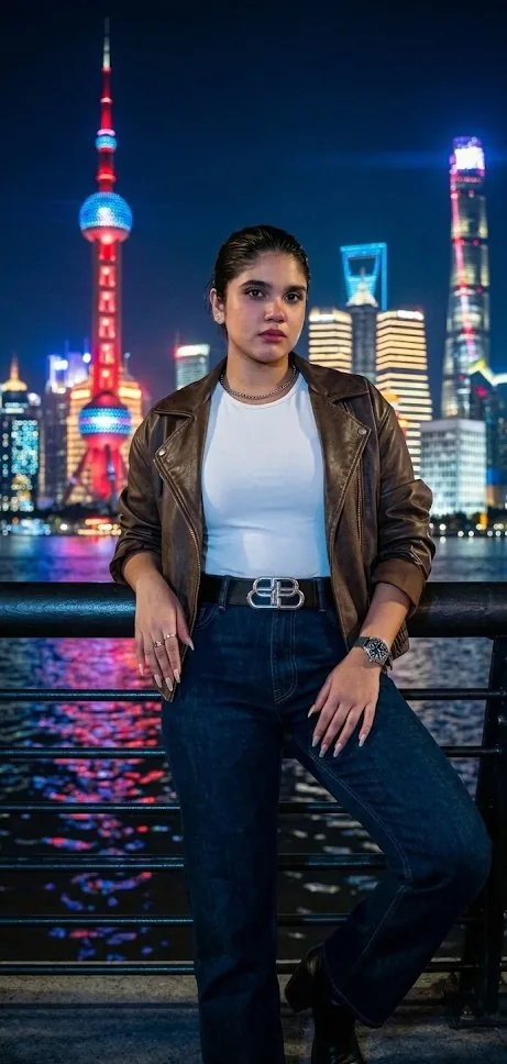 Shanghai Bund Night Photography - Nano Banana Pro AI Prompt for Product Marketing reference