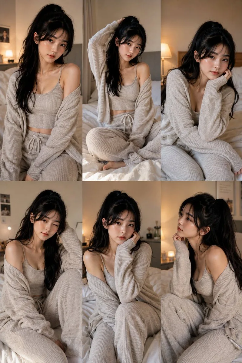 East Asian Woman Lifestyle Collage reference