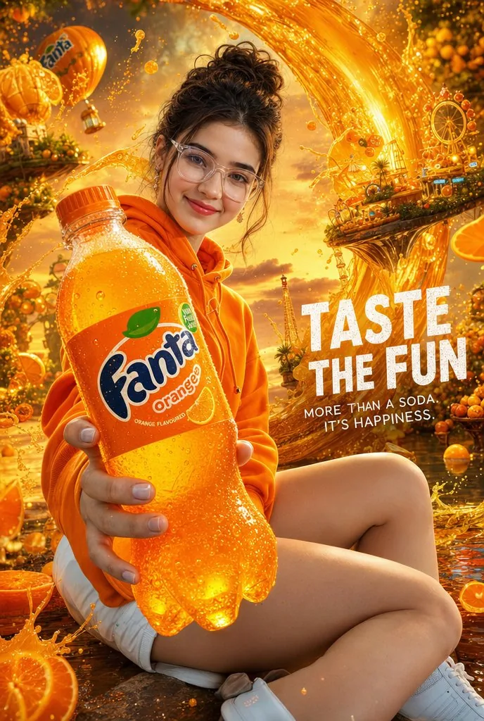 Cinematic Orange Soda Ad Poster reference