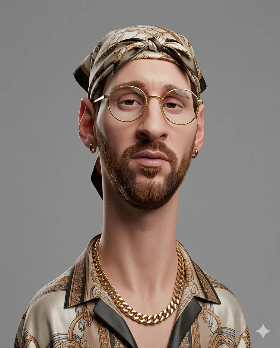 Exaggerated 3D Caricature Character Portrait - Nano Banana Pro AI Prompt for Profile / Avatar reference