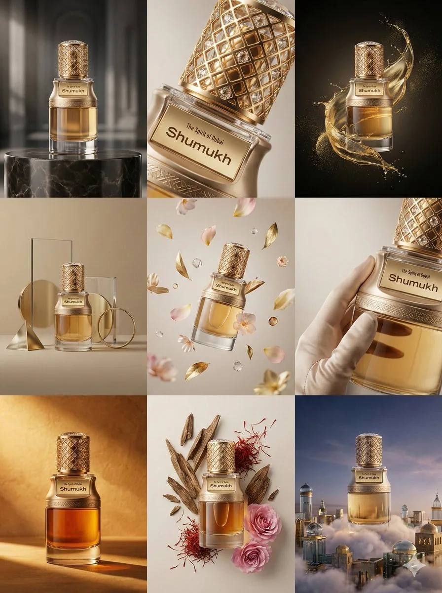 Luxury Product Commercial Grid Prompt (3x3) reference