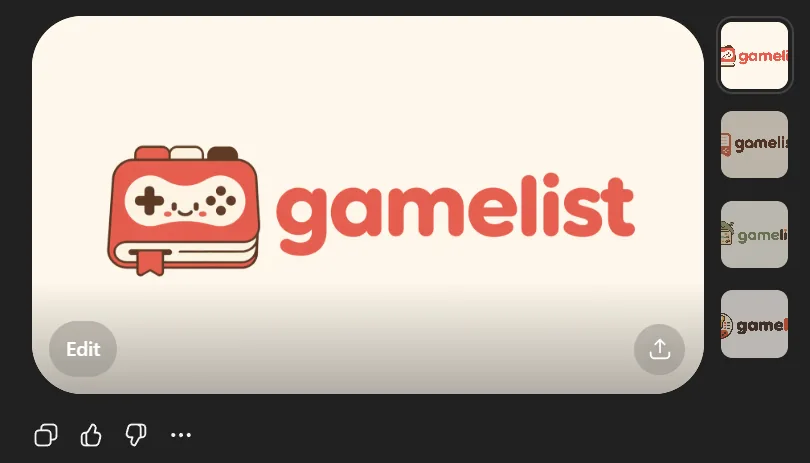 Cute Gamelist App Logo Mockup reference