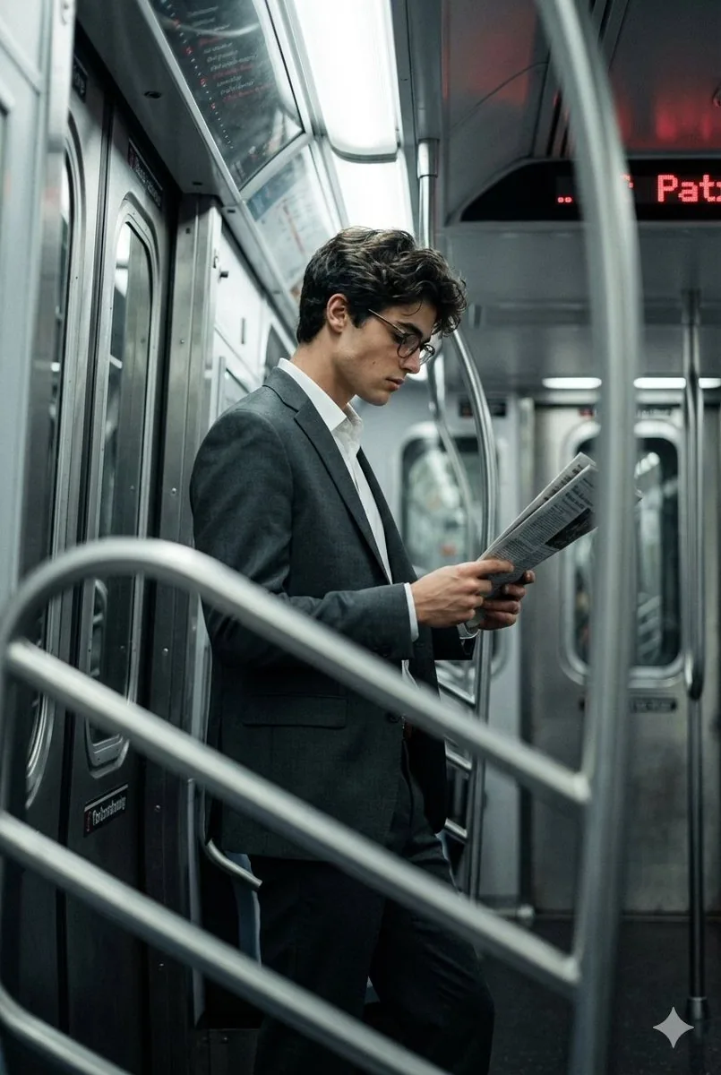 Cinematic Urban Commute Fashion Editorial reference