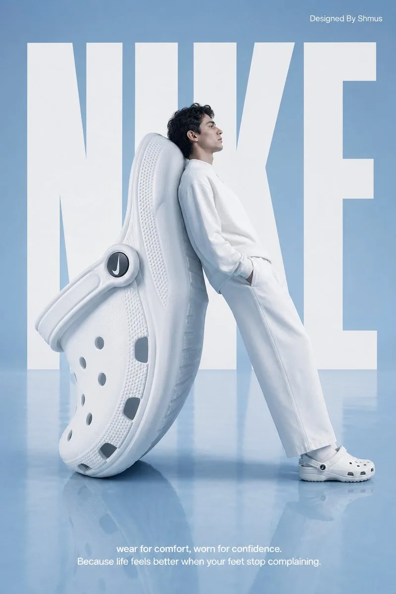 Surrealist Nike Clog Advertisement reference
