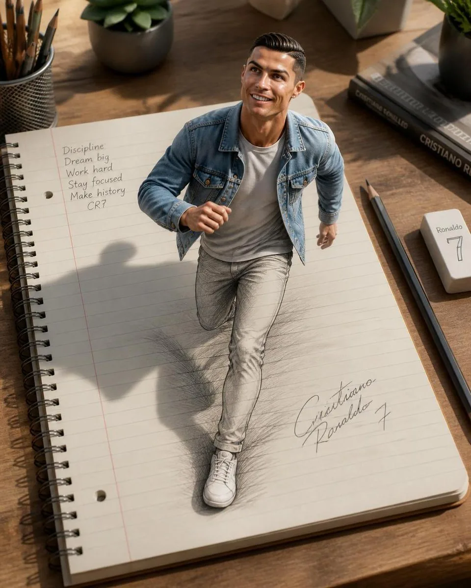 3D Notebook Illusion Sketch reference