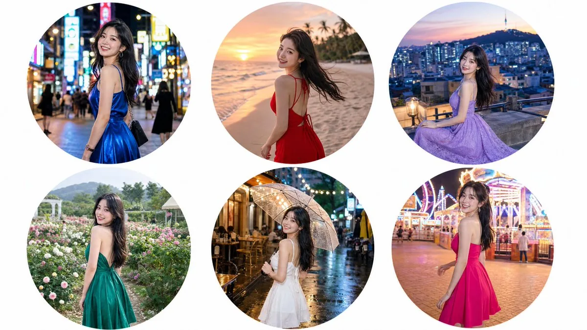 Luxury Editorial Circle Frame Portrait reference