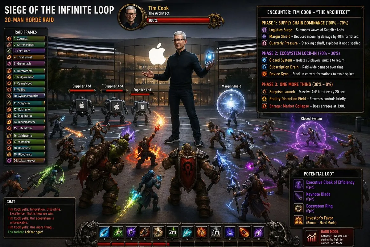 Tim Cook MMO Raid Boss Screen reference