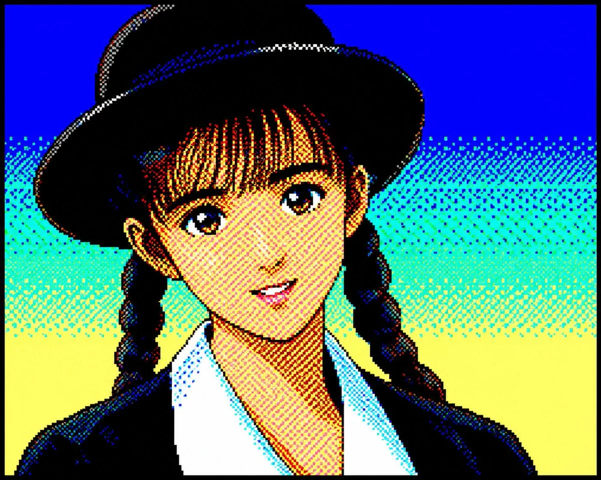 Retro PC-88 8-Bit Anime Portrait reference