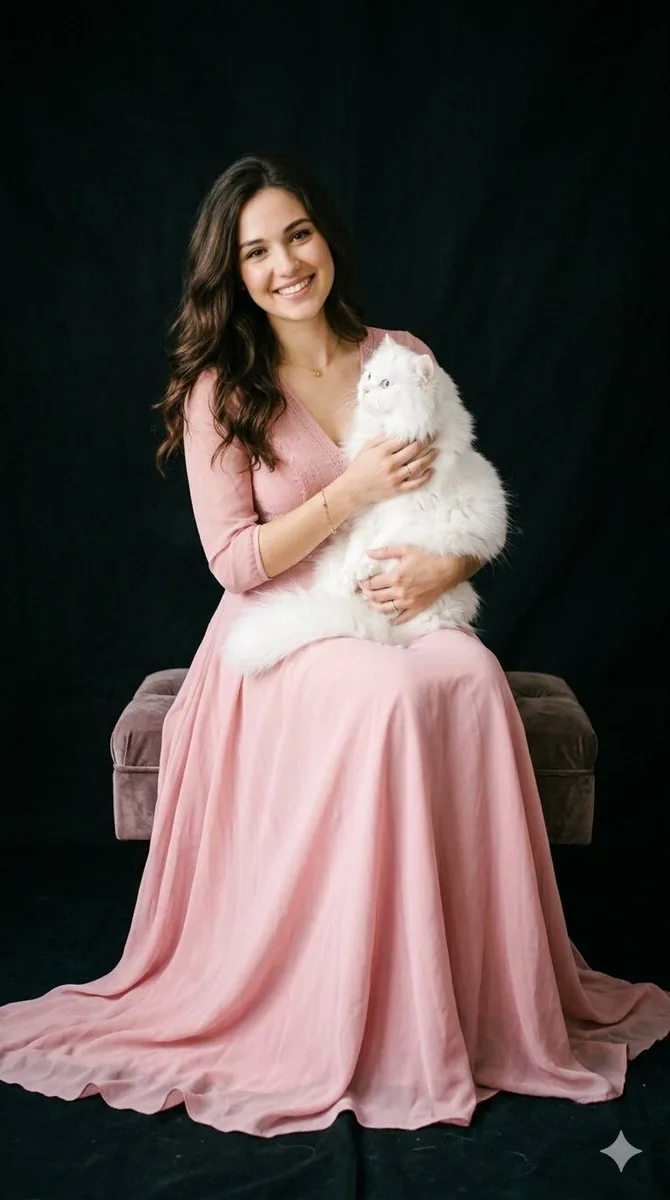 Studio Portrait with Persian Cat reference