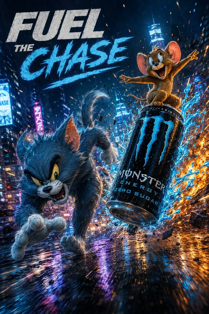 Futuristic Energy Drink Ad Poster reference