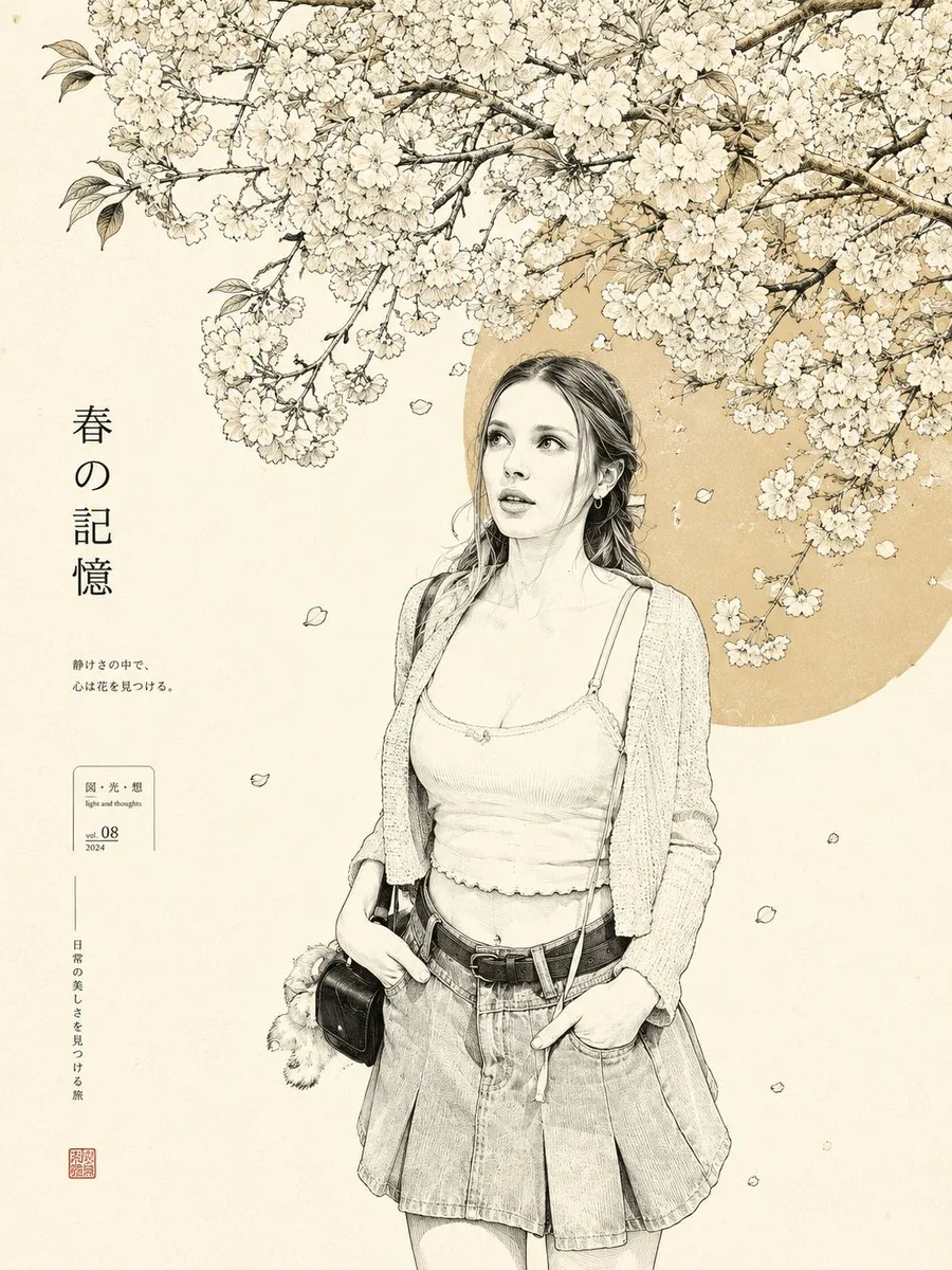 Minimalist Japanese Line Art Transformation reference