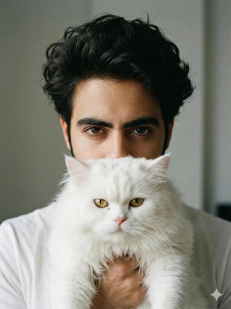 Close-up Portrait with Persian Cat reference