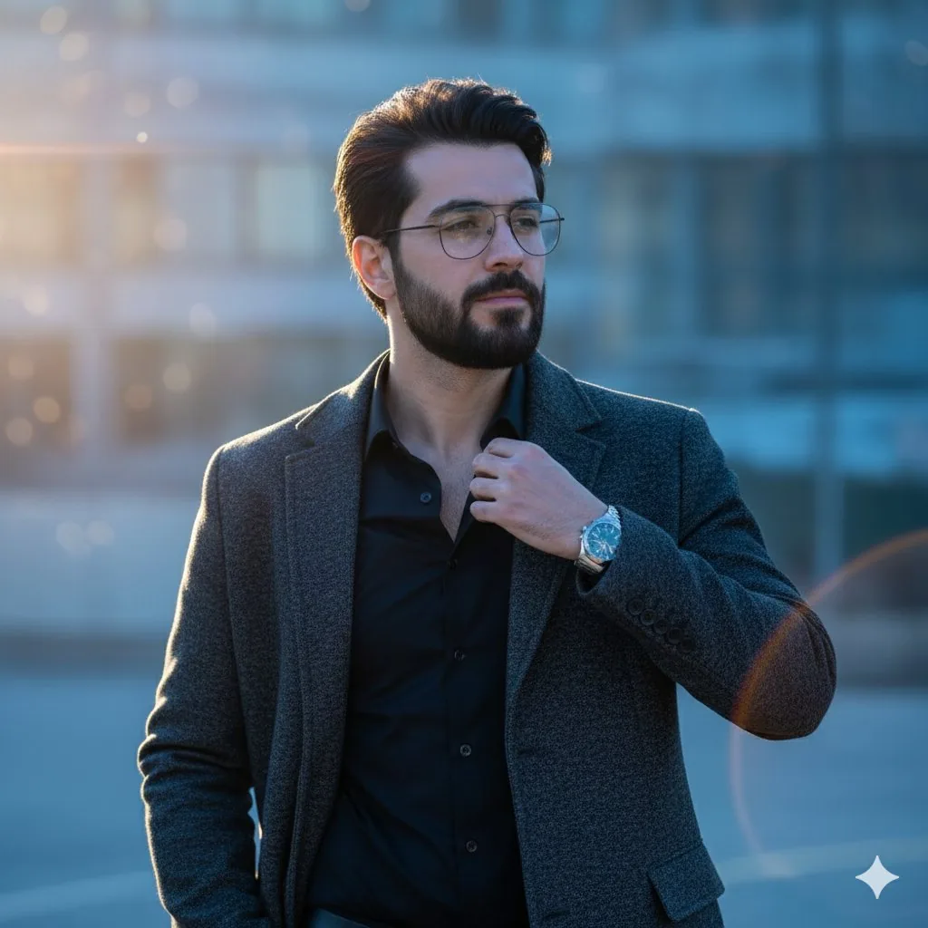 Cinematic Blue Hour Portrait of a Man - Nano Banana Pro AI Prompt for Social Media Post reference