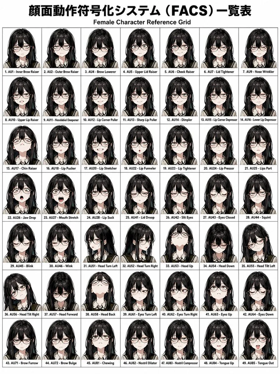 FACS Facial Expression Control reference