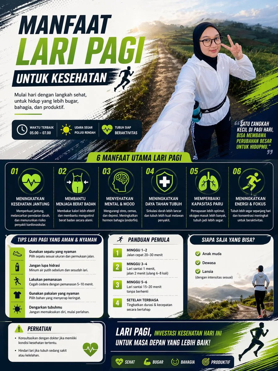 Morning Run Benefits Infographic reference
