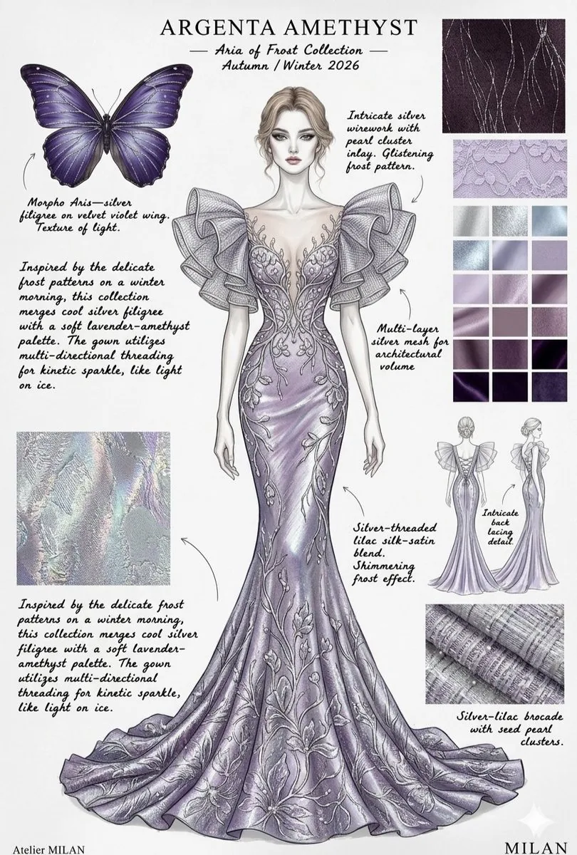 Ethereal Butterfly Couture Sketches reference