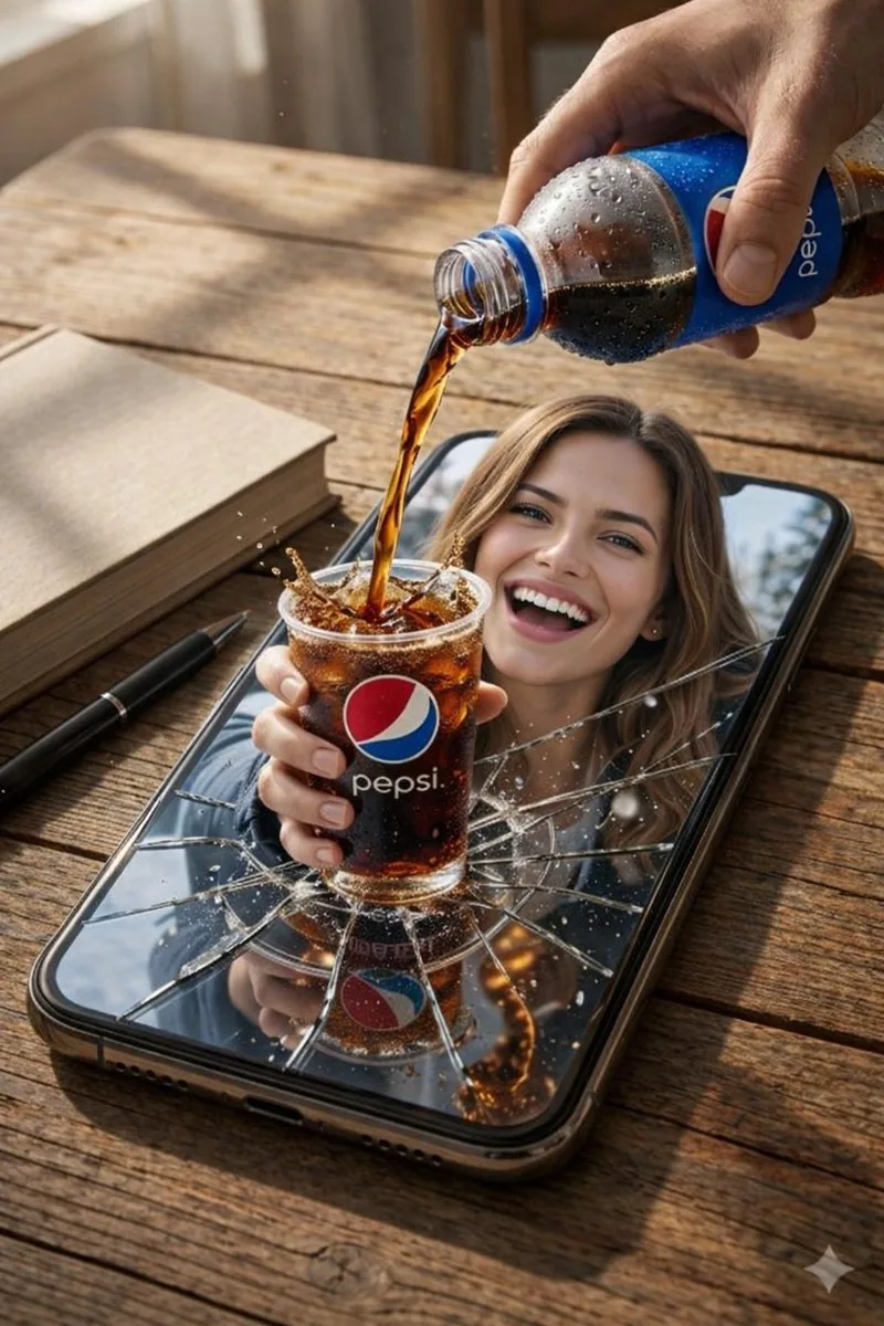 Surreal Pepsi Pour Phone Composite reference