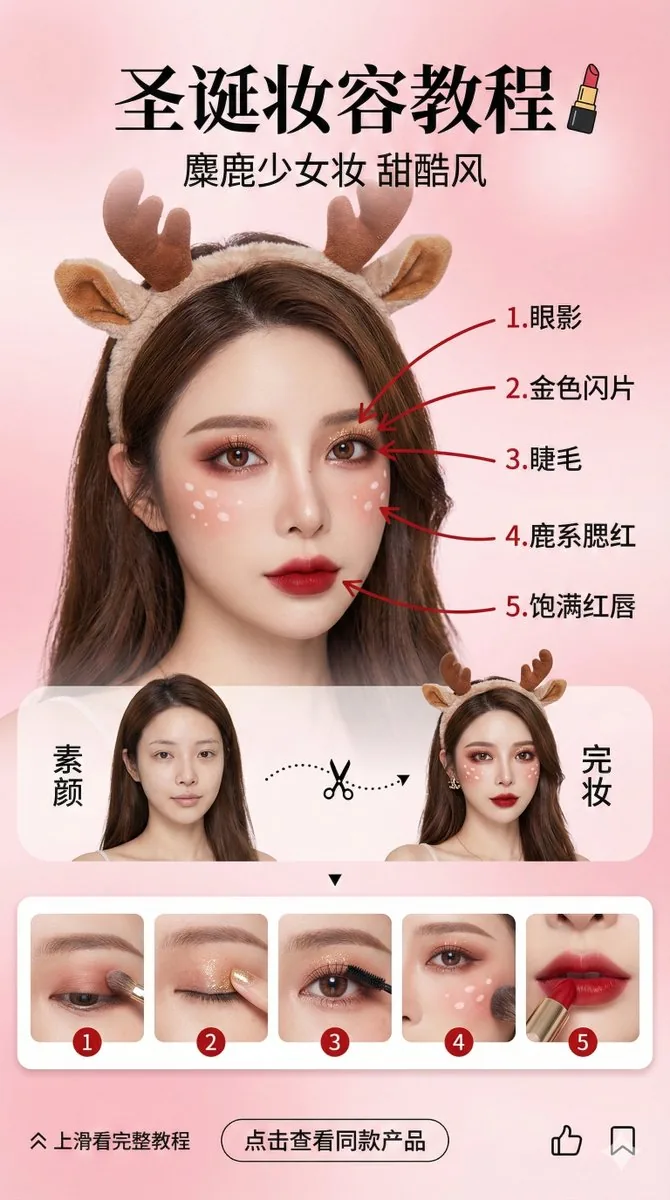 Beauty Vlogger Christmas Makeup Tutorial Interface reference