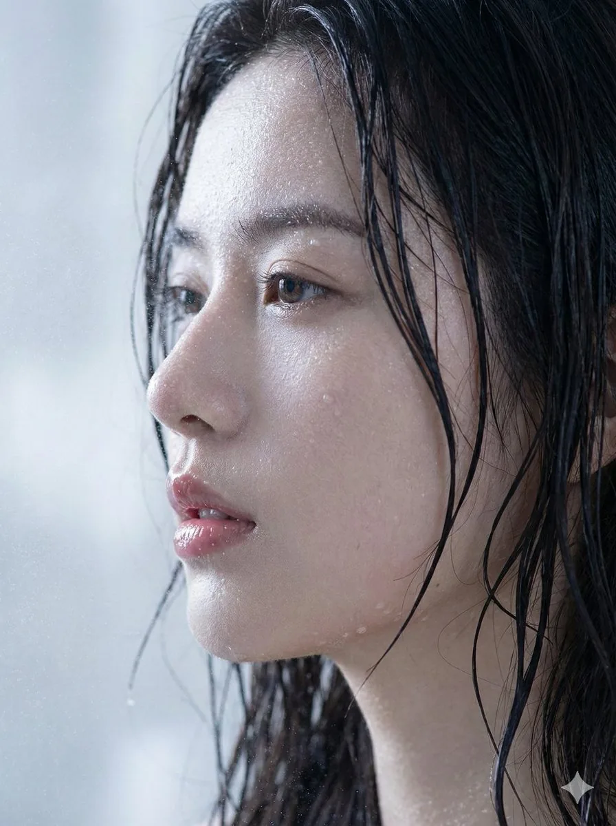 Hyper-Realistic Wet Skin Portrait (Macro Focus) - Nano Banana Pro AI Prompt for Profile / Avatar reference