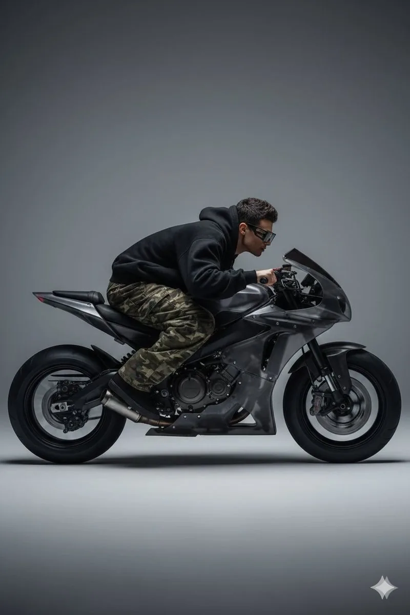 Y2K Style Translucent Motorbike Product Design