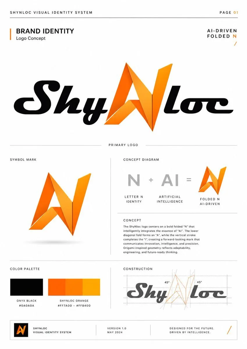 Shynloc Brand Identity Sheet reference