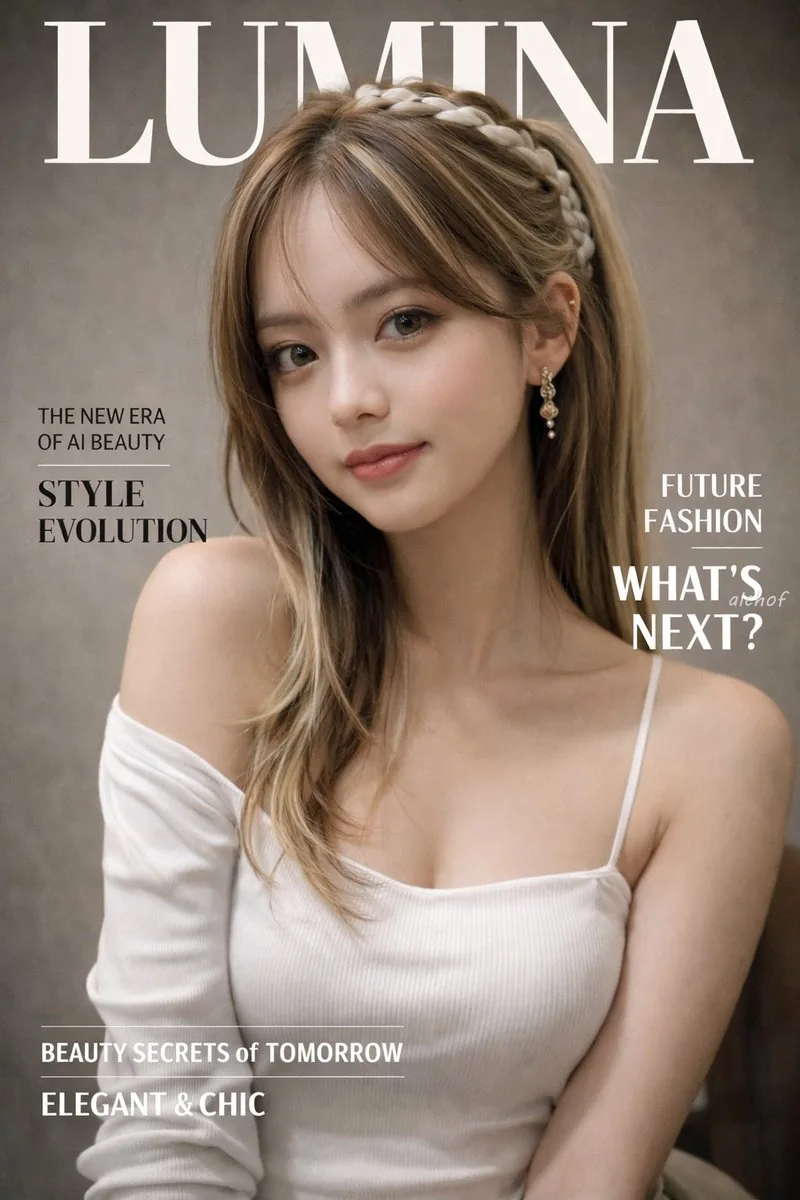 Photorealistic Fashion Magazine Cover reference