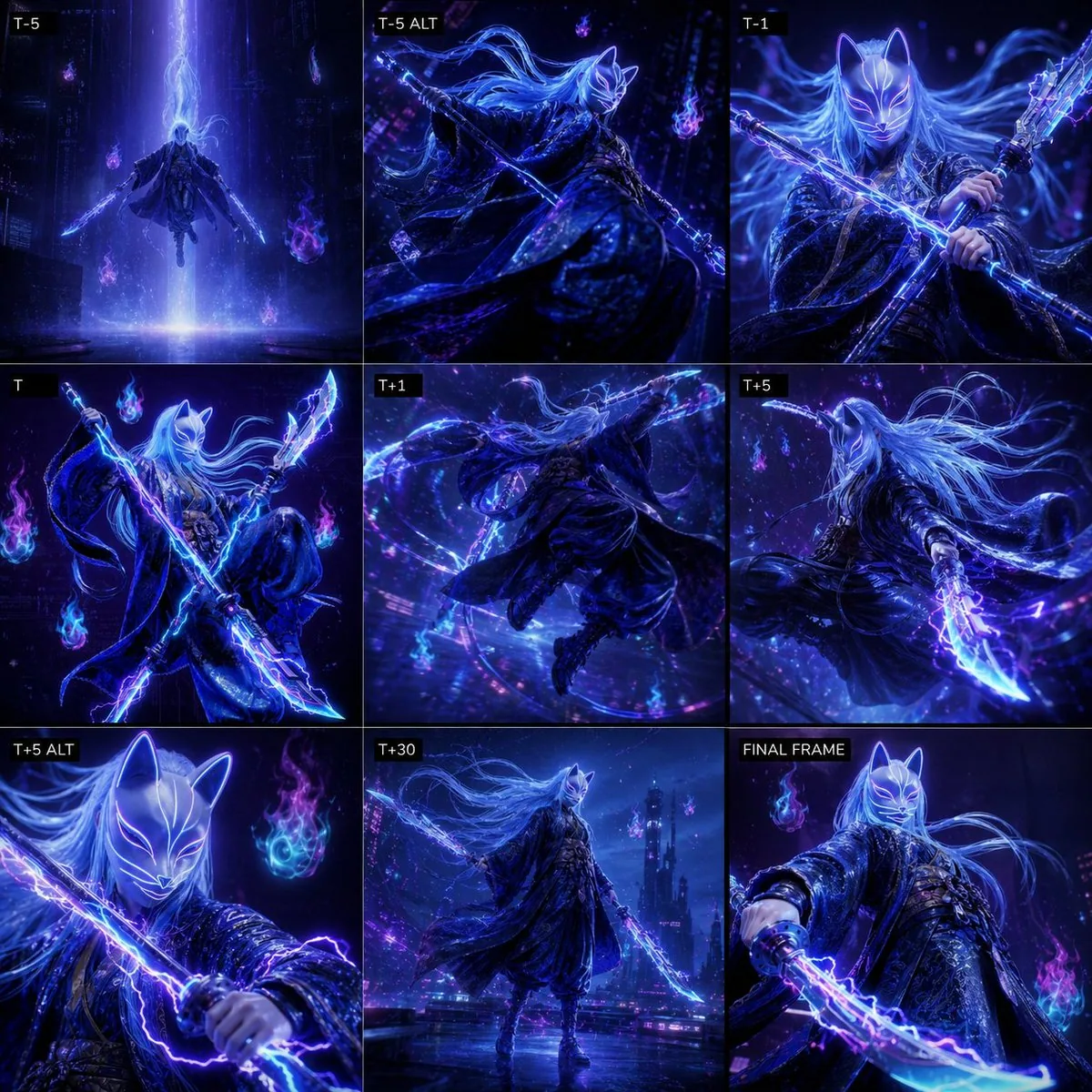 Cyber Kitsune Warrior Storyboard reference
