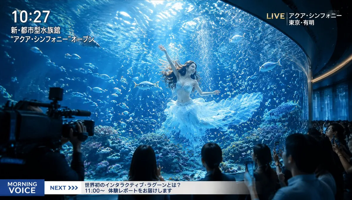 Futuristic Aquarium Mermaid Scene reference