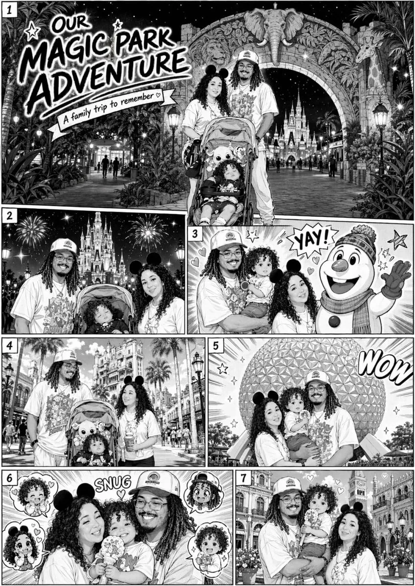 Manga Style Family Disney Trip reference