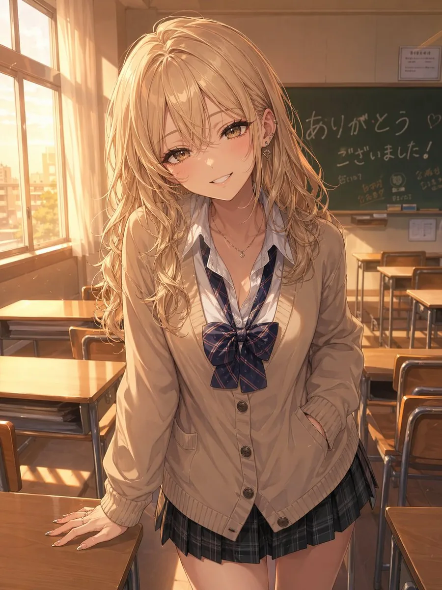 Otaku-Friendly Gyaru in Sunset Classroom reference