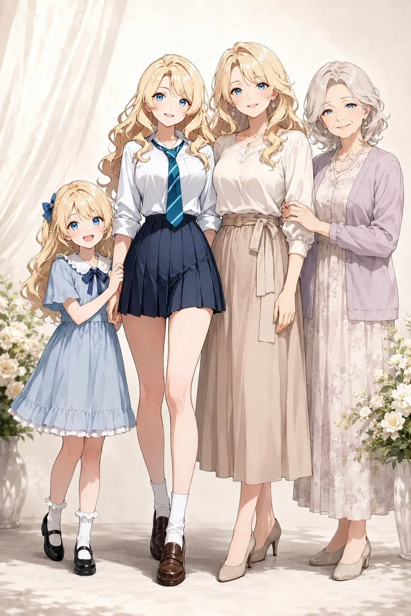 Four-Generation Family Portrait Prompt reference