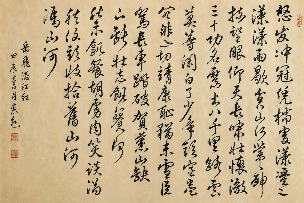 Chinese Cursive Calligraphy Scroll reference