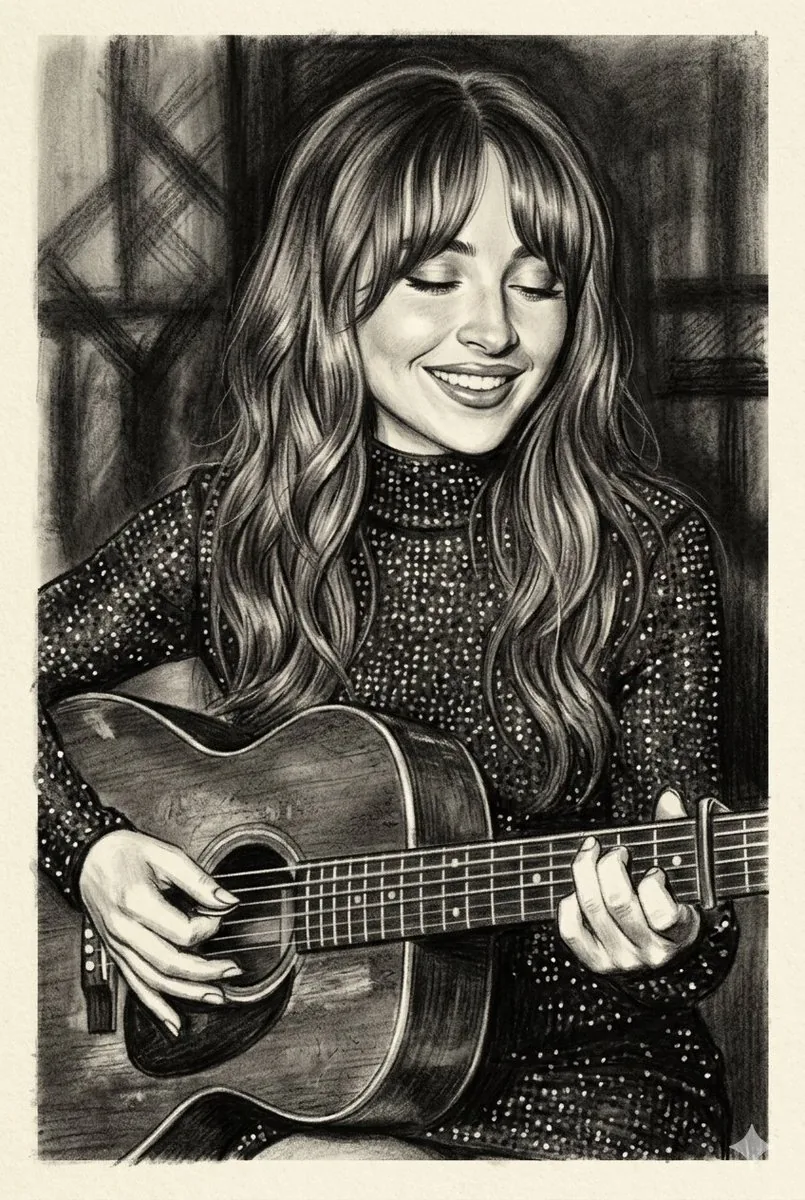 Charcoal Style Sequin Dress Guitarist reference