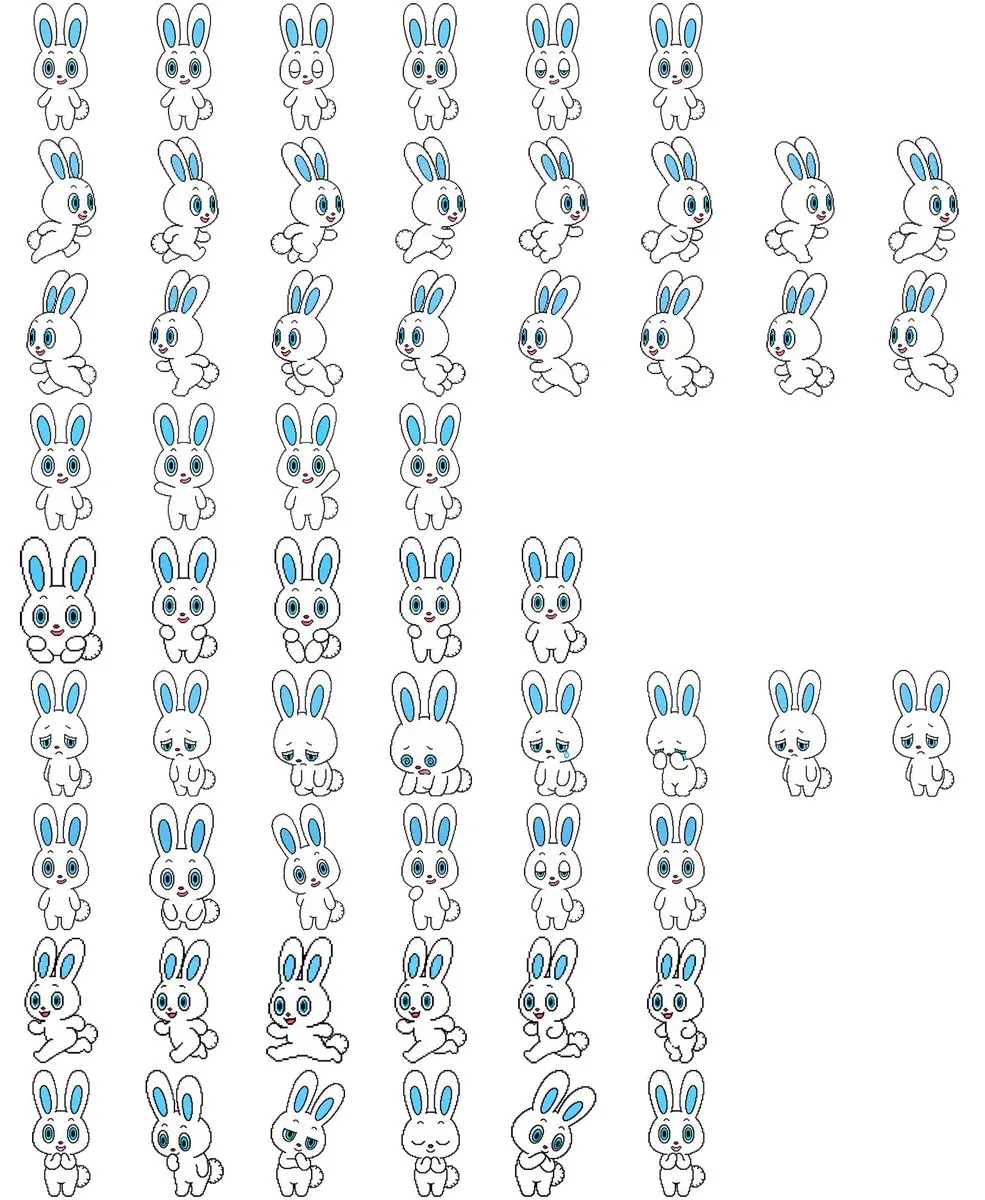 Rabbit Character Sprite Sheet reference