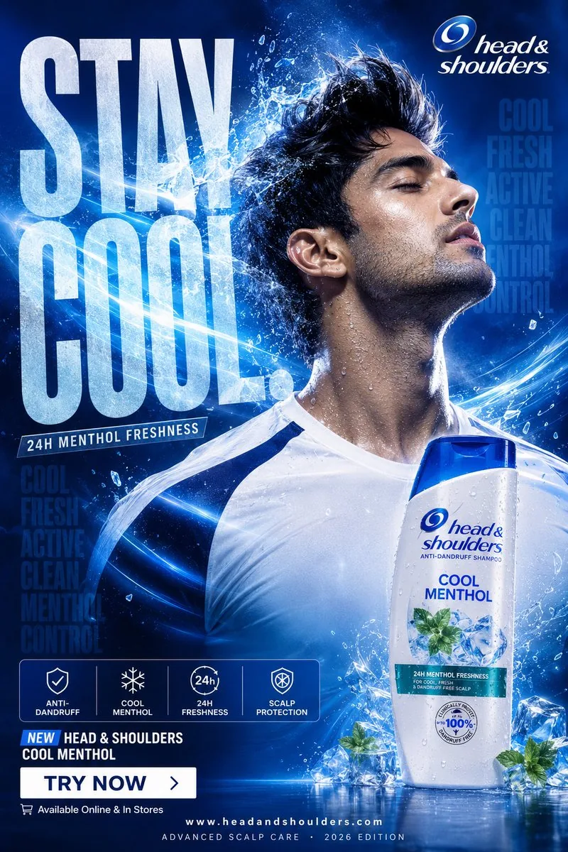 Cool Menthol Shampoo Ad reference