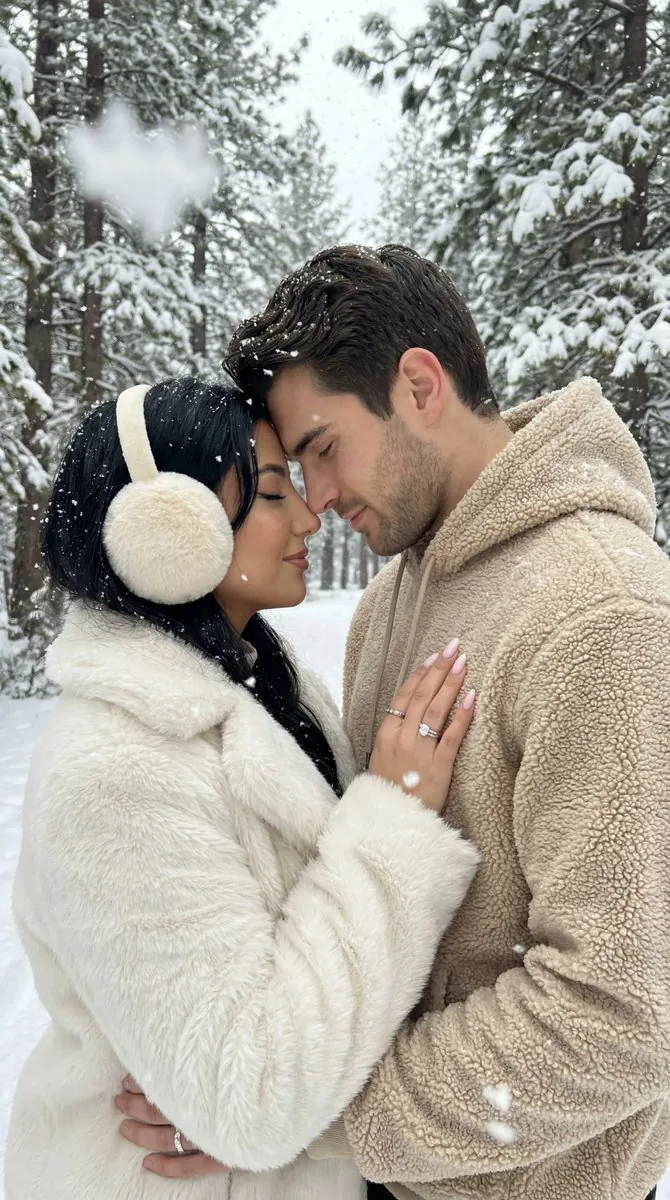 Ultra-Photorealistic Winter Romance Portrait (JSON Format) - Nano Banana Pro AI Prompt for Social Media Post reference