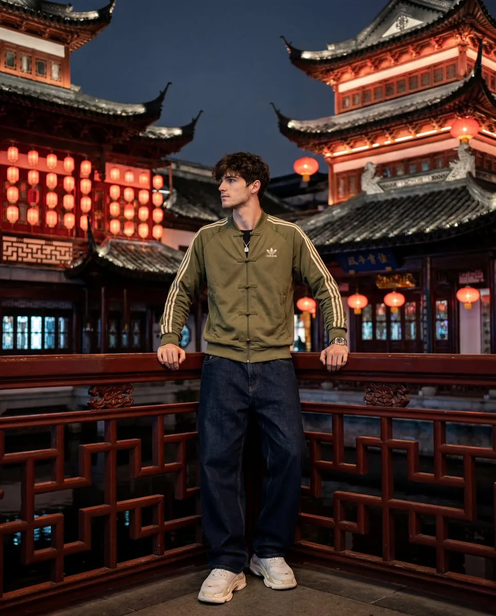 Yu Garden Adidas Fashion Portrait - Nano Banana Pro AI Prompt for Social Media Post reference
