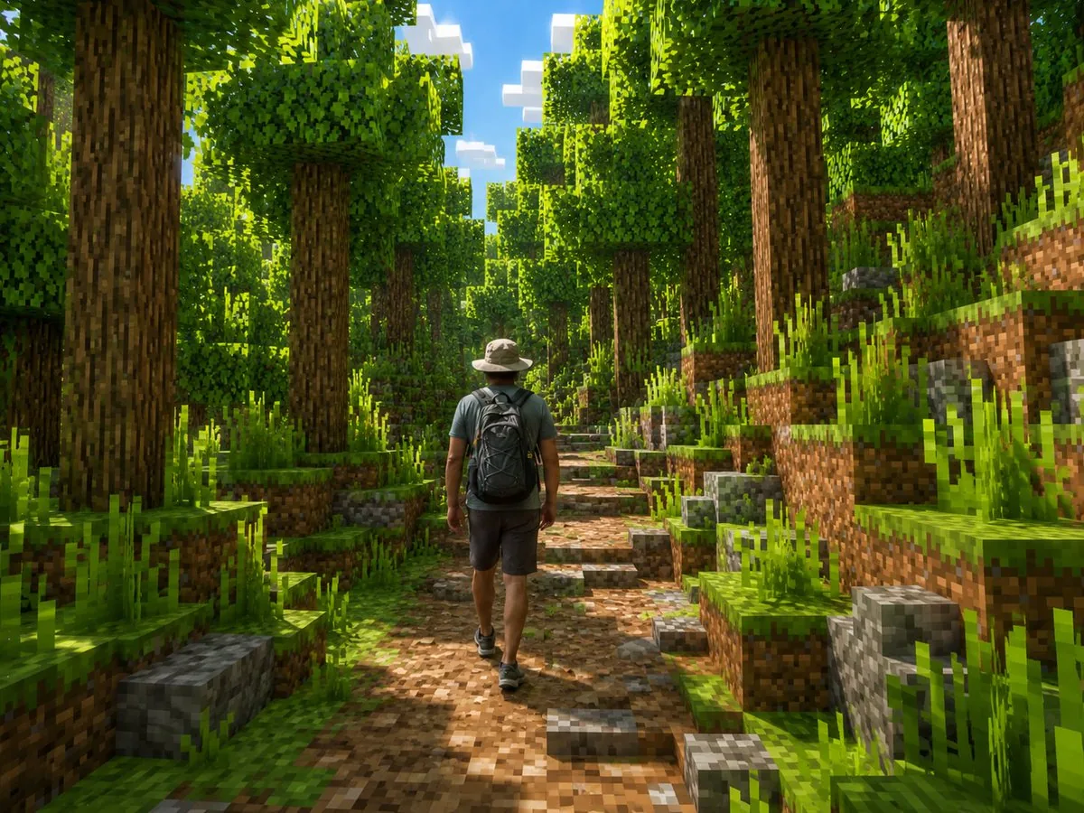 Real Hiker in Minecraft Forest reference