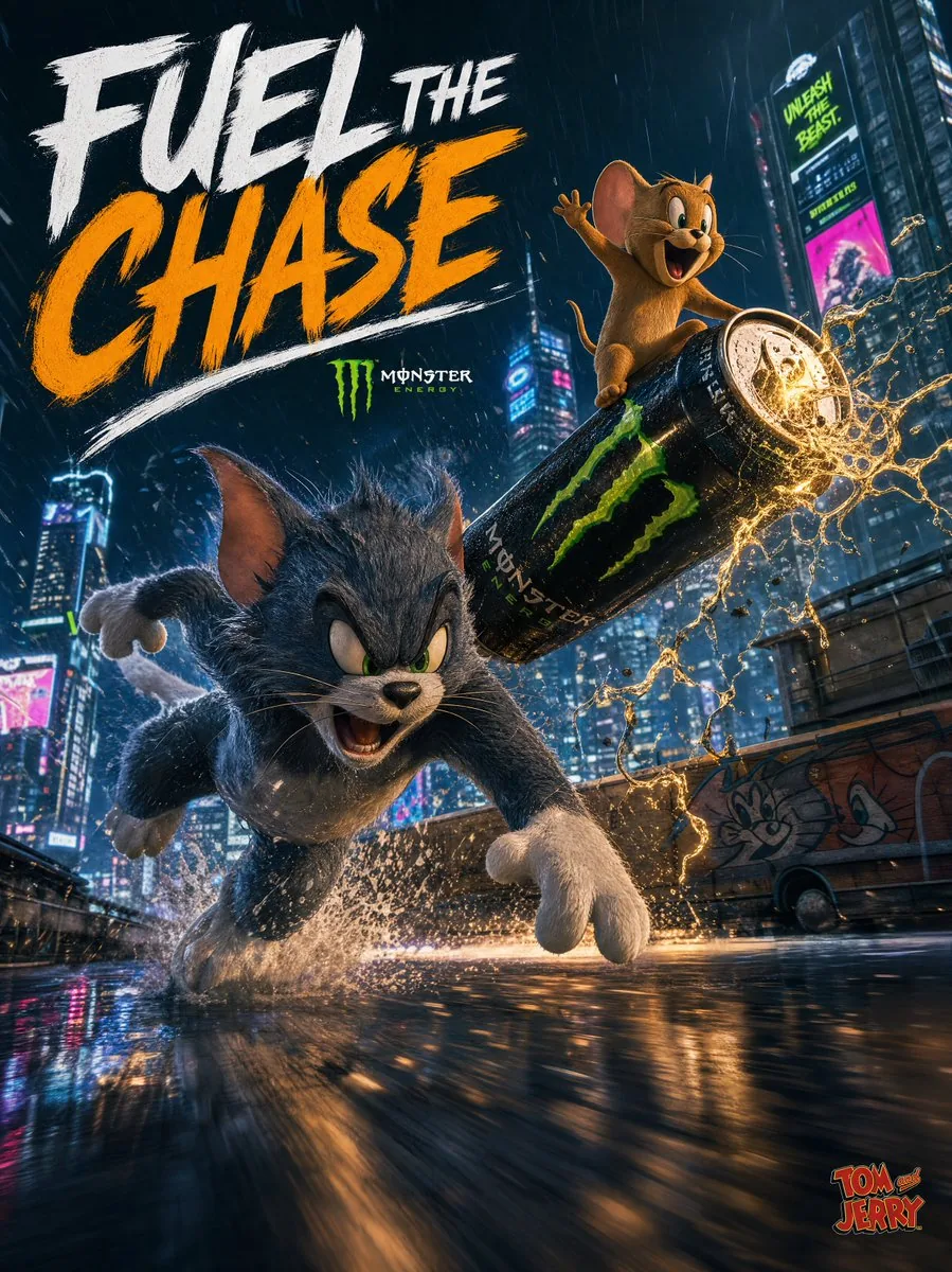 Tom and Jerry Energy Drink Ad reference