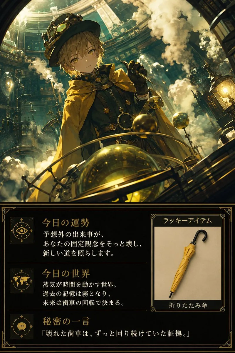 Steampunk Daily Fortune Card reference