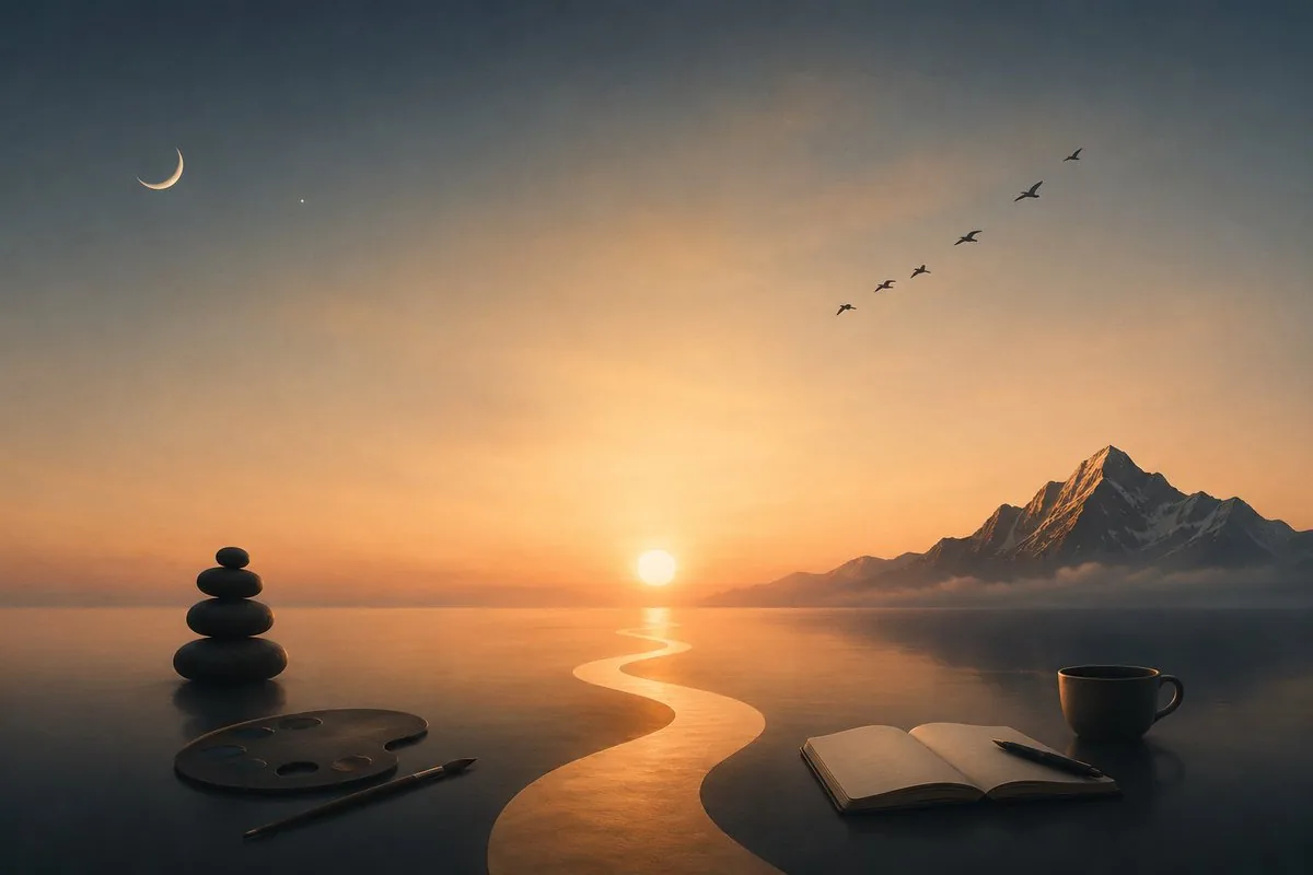 Surreal Sunset Creative Workspace reference
