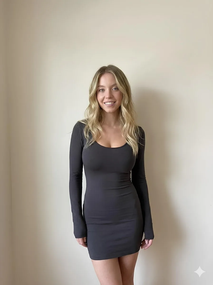 Minimalist Photorealistic Portrait in Mini Dress - Nano Banana Pro AI Prompt for Social Media Post reference