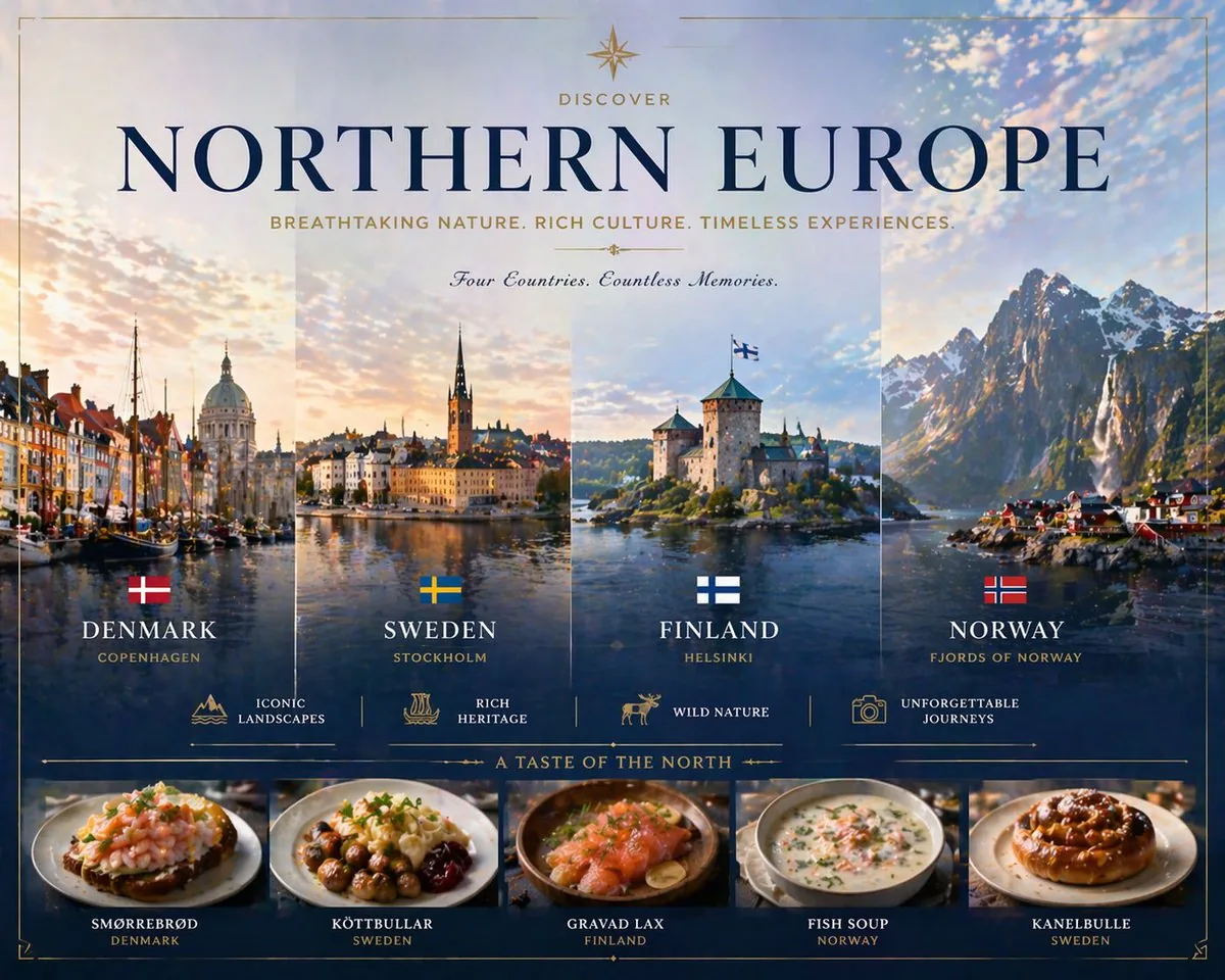 Luxury Northern Europe Travel Poster reference